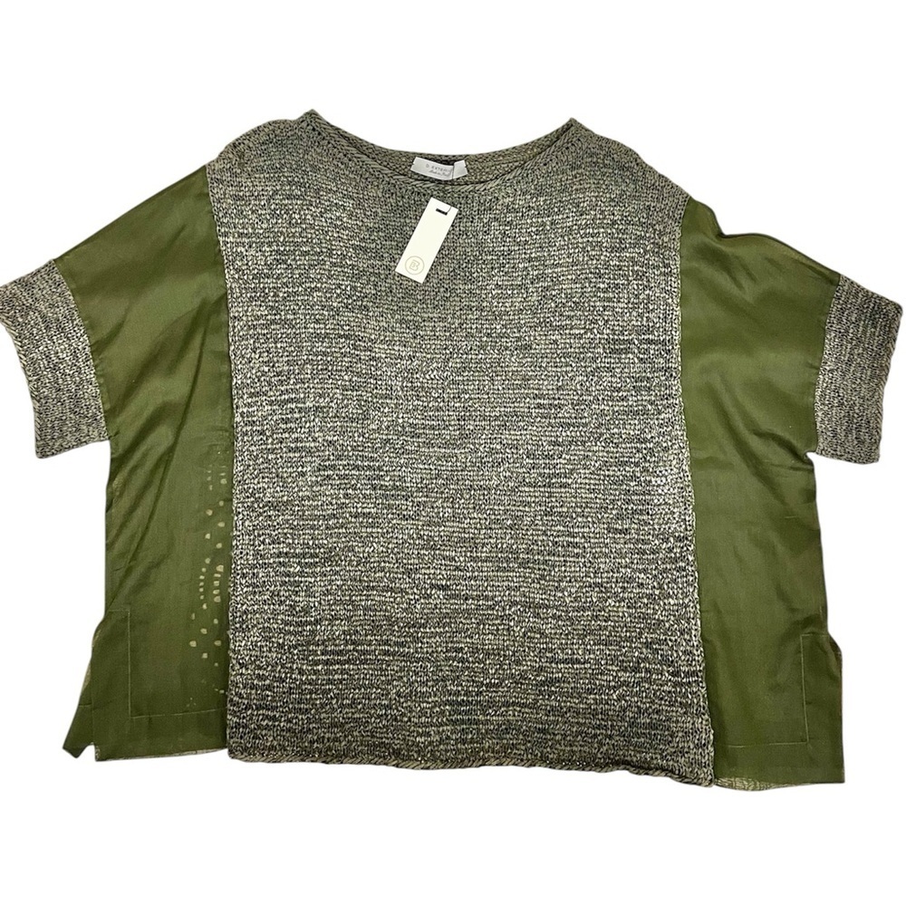 MADE IN ITALY • D. Exterior Olive Green Knit Top Size Large NEW